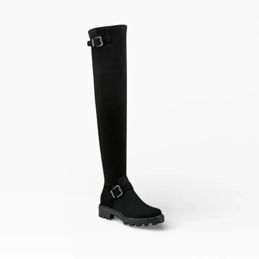 Marc Fisher Ganven Lug Sole OTK Black Suede Boots – Sz 8M